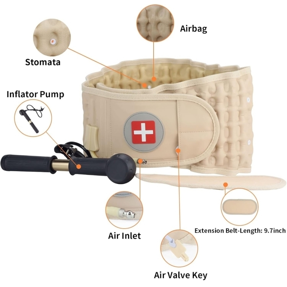 Decompression Back Belt Inflatable Lower Back Brace for Lower Back Pain Relief - Picture 2 of 4